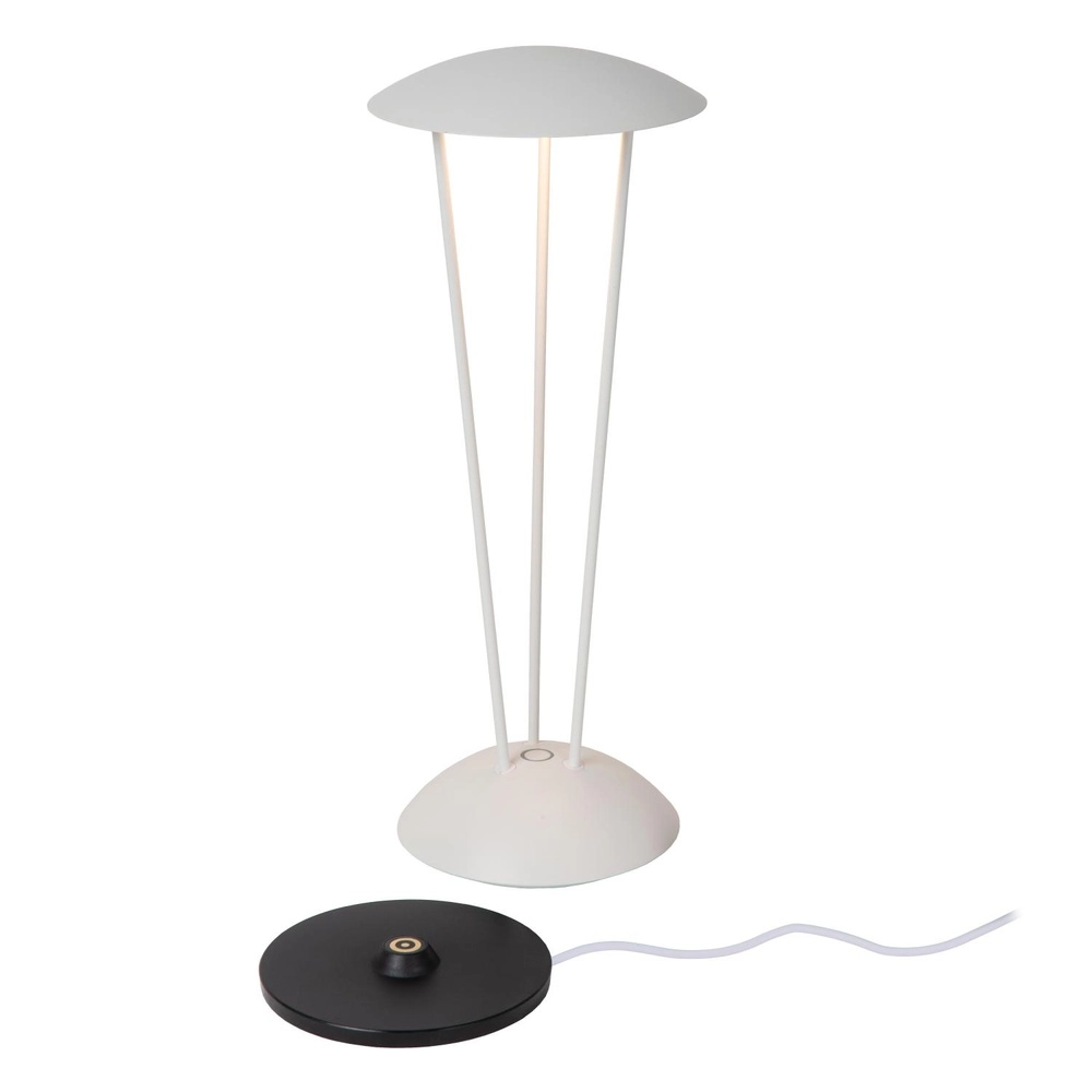 Design table lamp Renee white rechargeable Lucide 5411212272317