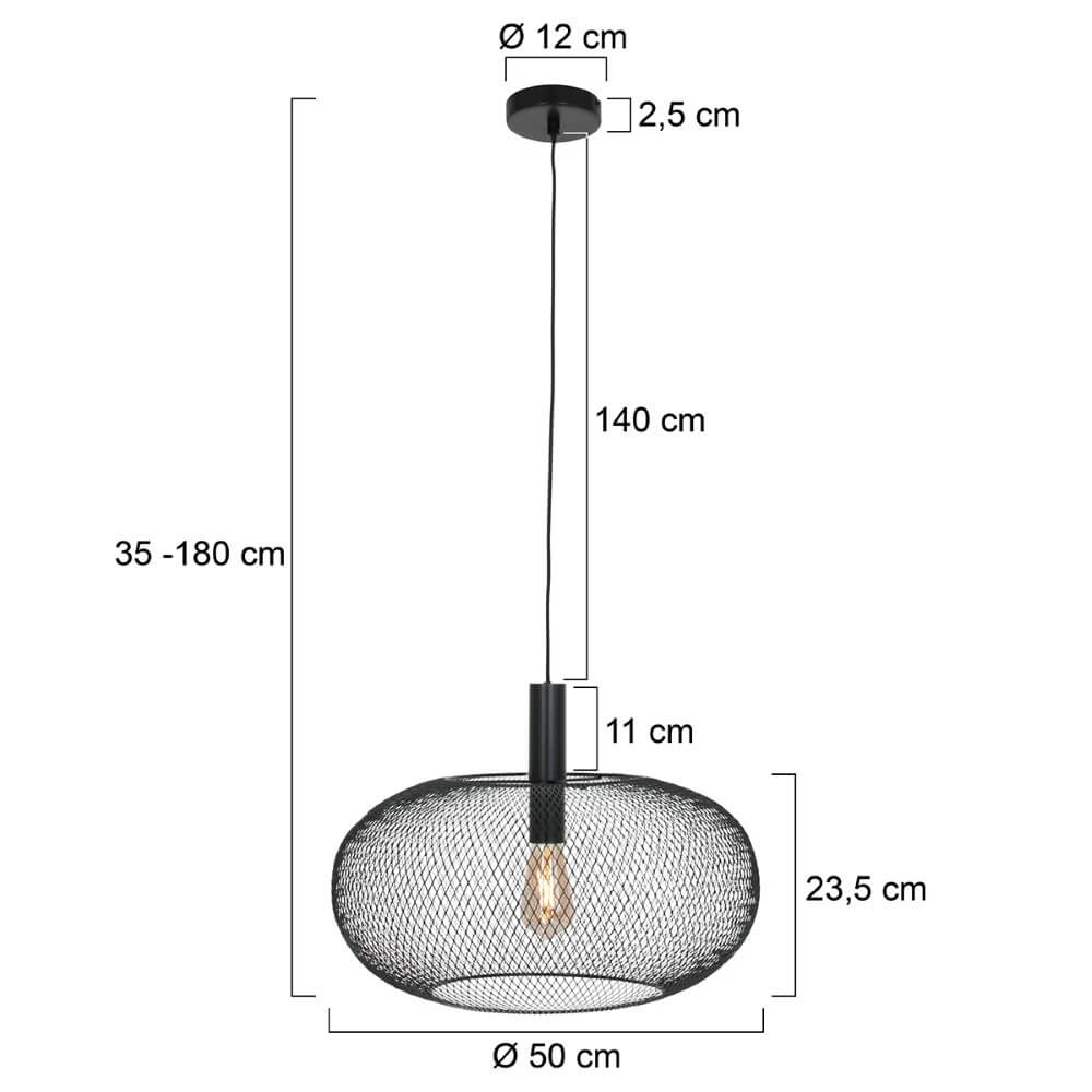 Black pendant lamp Cloud Ø 50cm Steinhauer 8712746148664