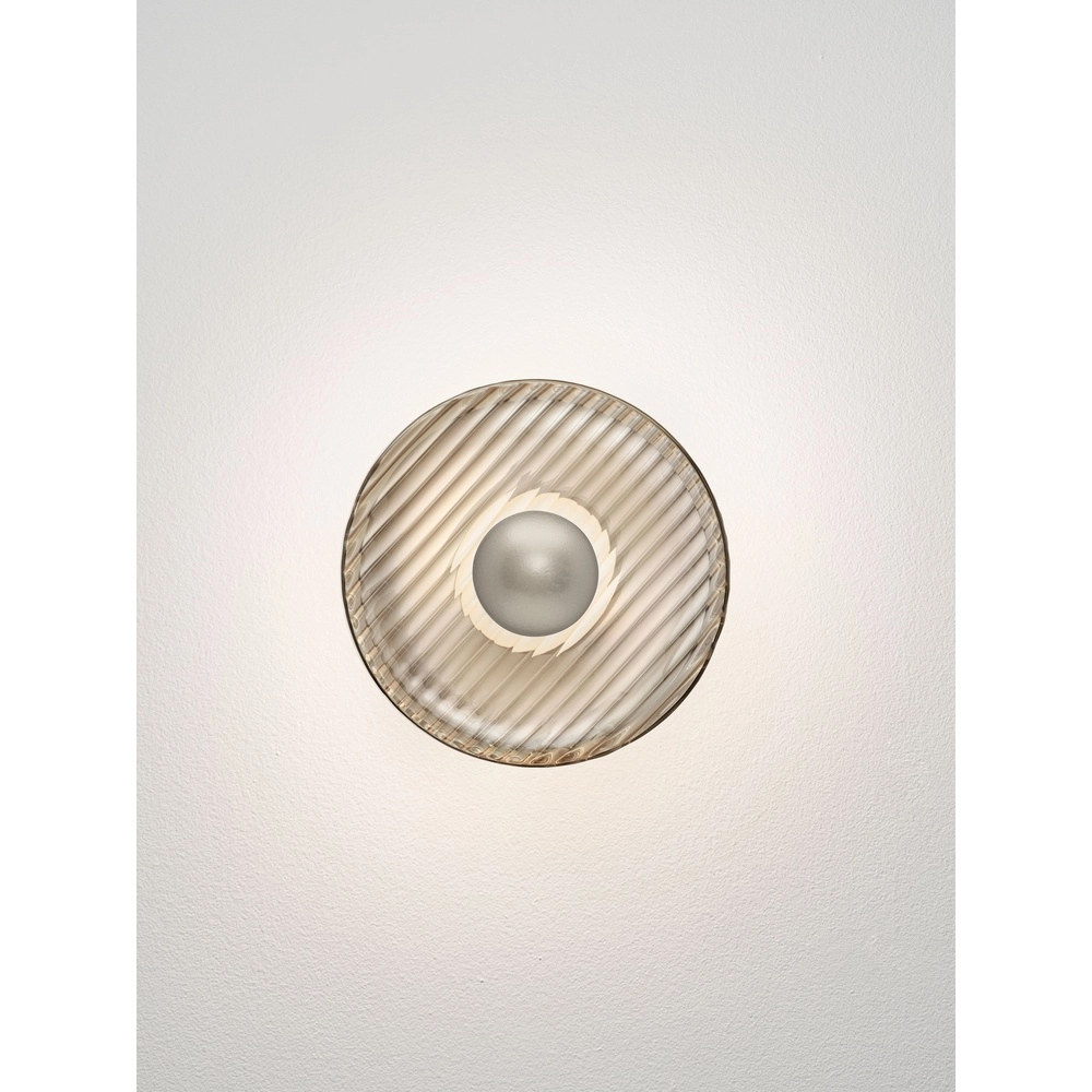 Wall lamp Lavina silver grey with smoke glass Ø 25cm Lyora 5212063501423