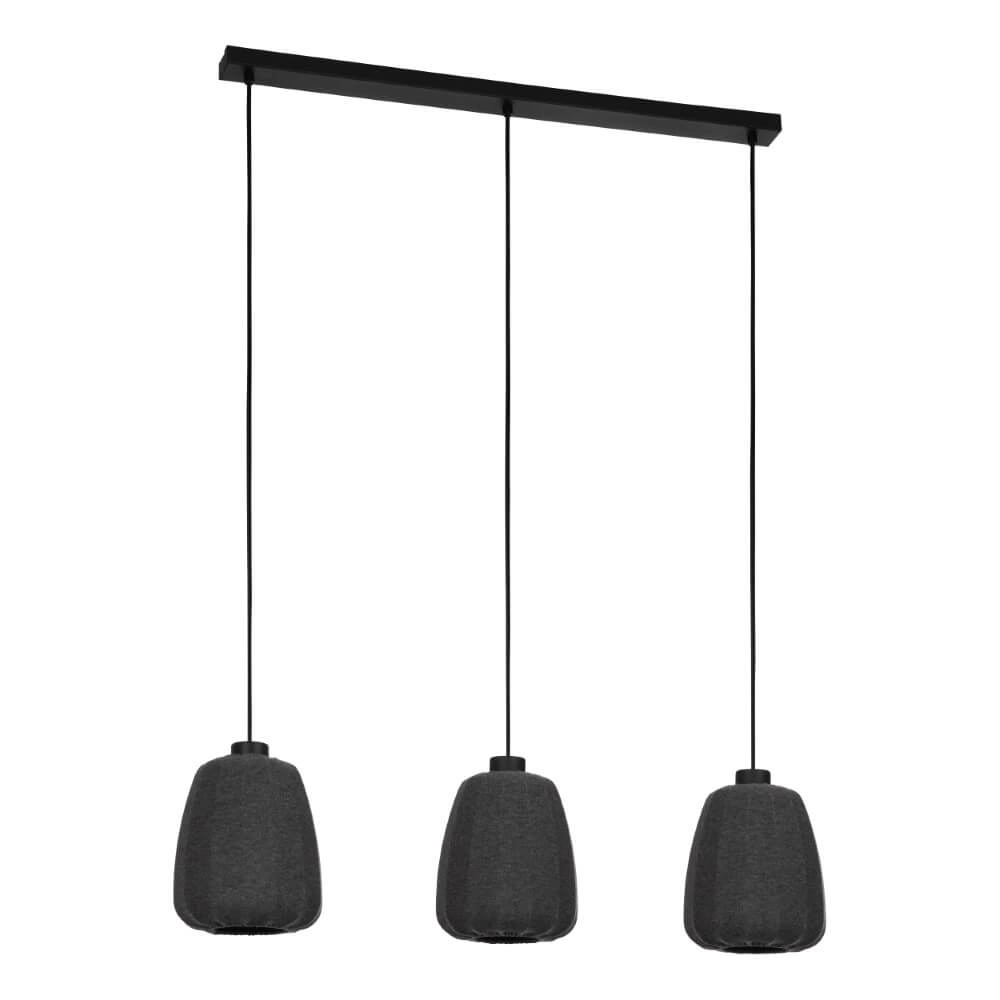 Fabric 3-light pendant lamp Barlaston