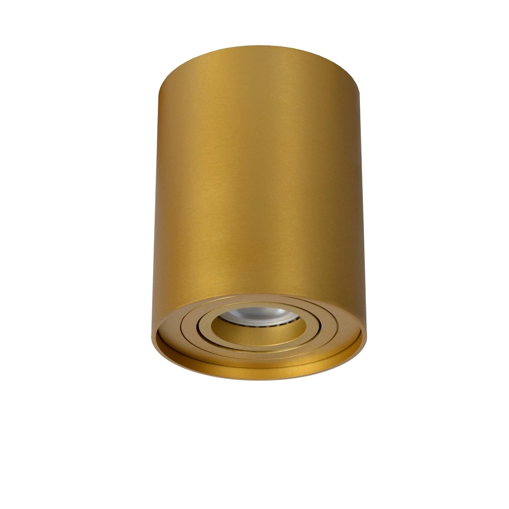 Surface-mounted ceiling spot Tube gold Ø 9.6cm