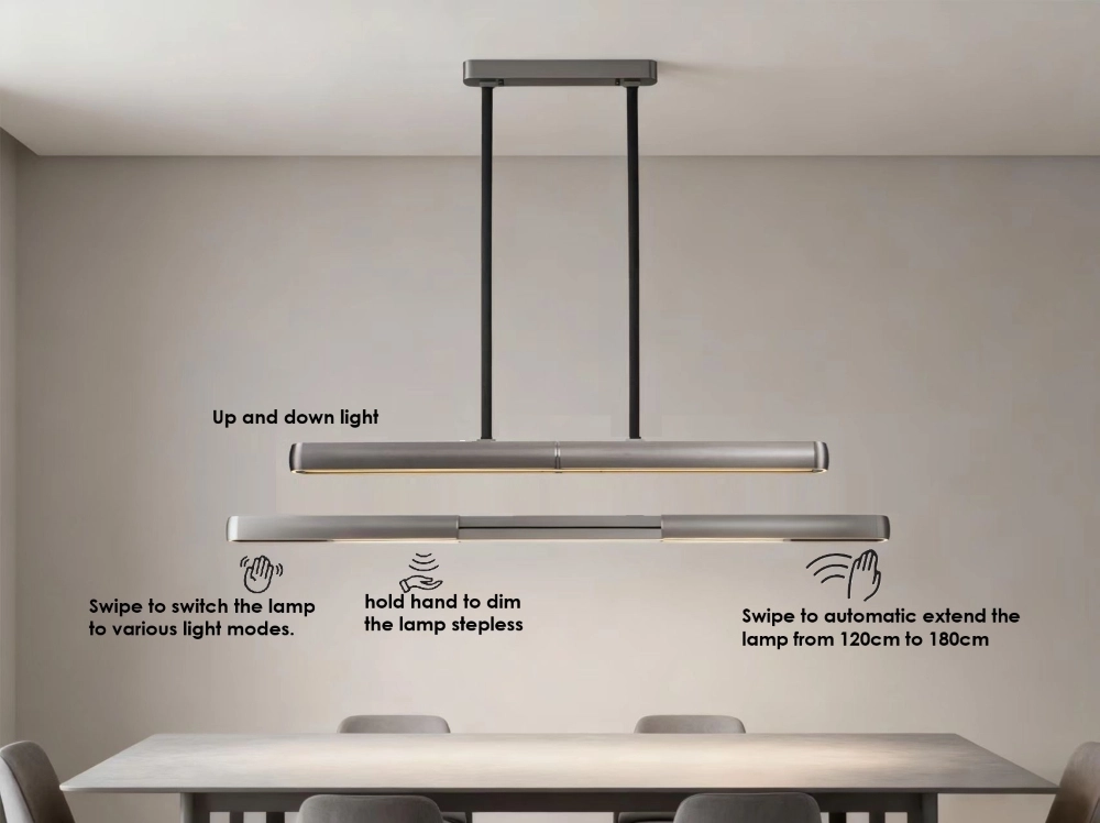 Adjustable pendant lamp Bella 120-180cm wide - gun metal ETH 8720195312680