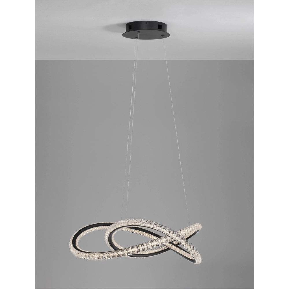 Design pendant lamp Ginevra black Ø 58cm Lyora 5212017433473
