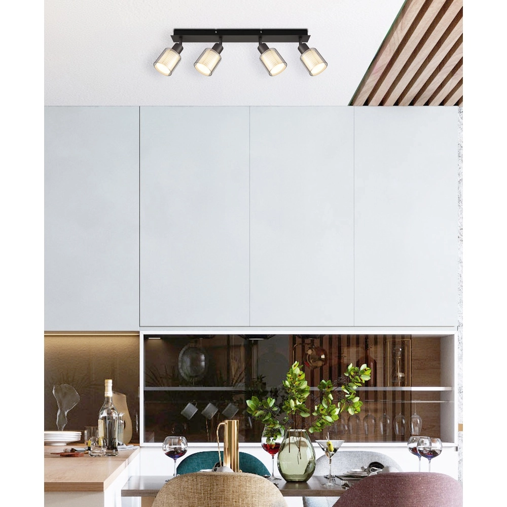 Design ceiling lamp Villegas 4-light gunmetal Globo 9007371578948