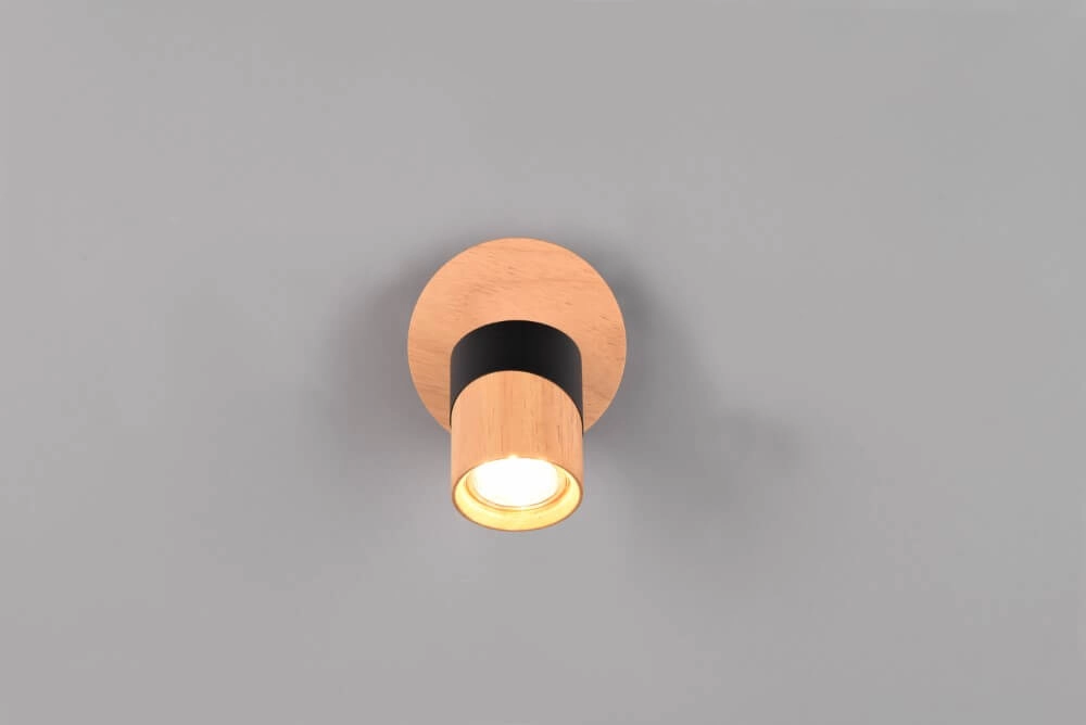 Ceiling lamp wood with black Aruni Trio 4017807585339
