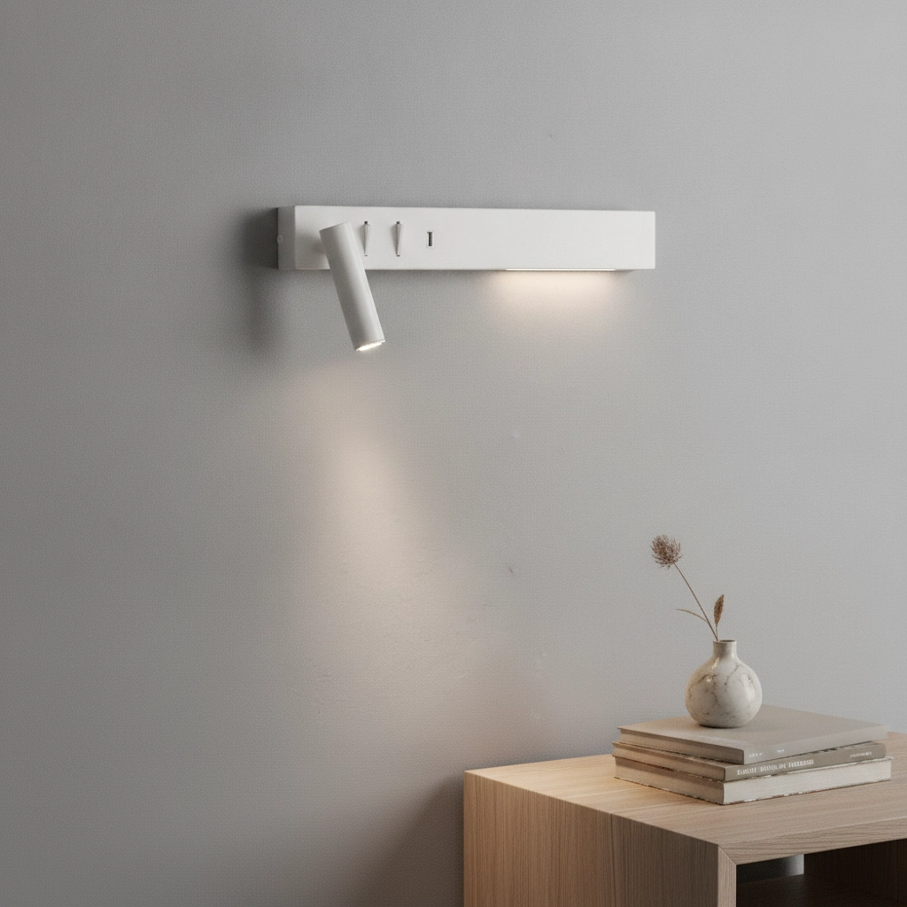 Bedside lamp Vida Left white with USB