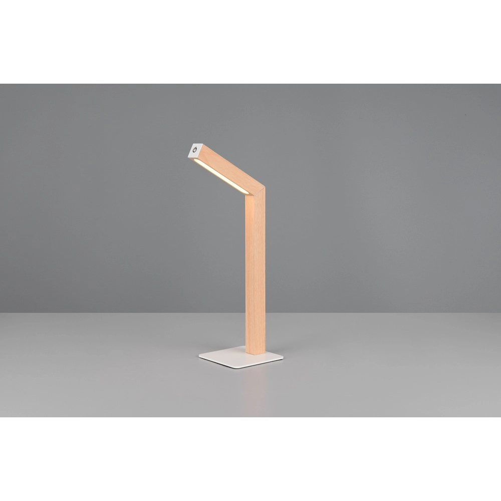 Design table lamp Skip rechargeable white with wood Trio 4017807643503