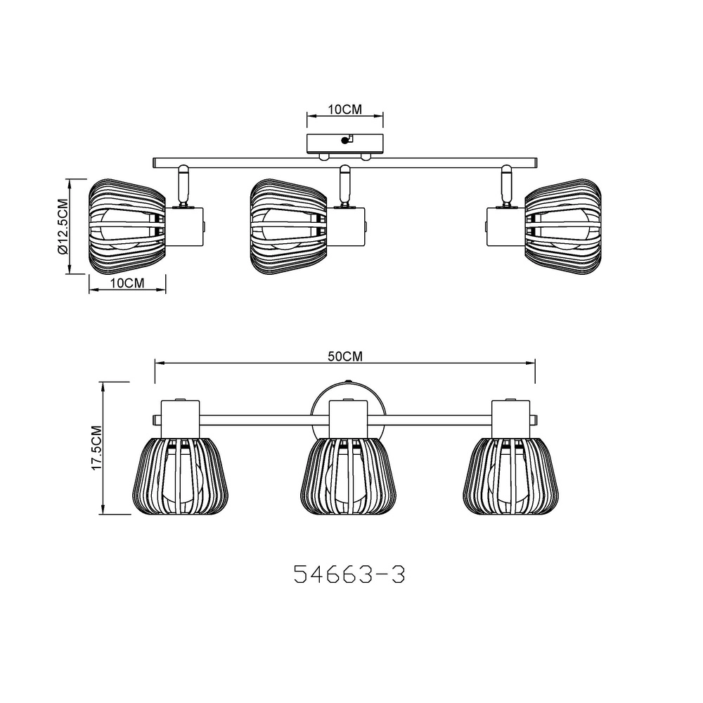 Ceiling lamp Olin 3-light coffee brown Globo 9007371589579