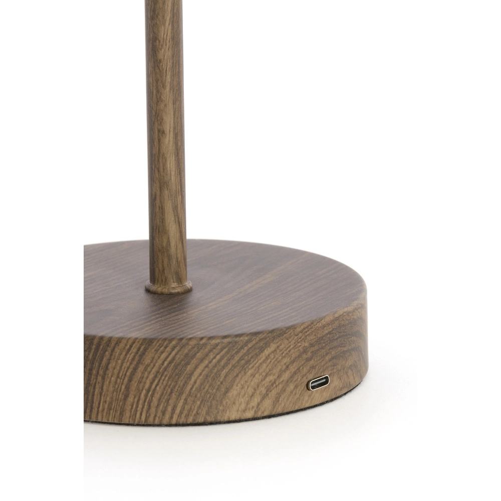 Rechargeable table lamp Diny walnut look with white Light & Living 8717807816377