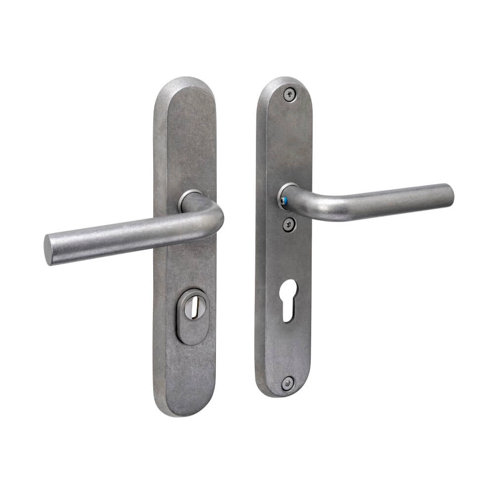 Rear door hardware oval Aurano PC 72mm stainless steel tumbled