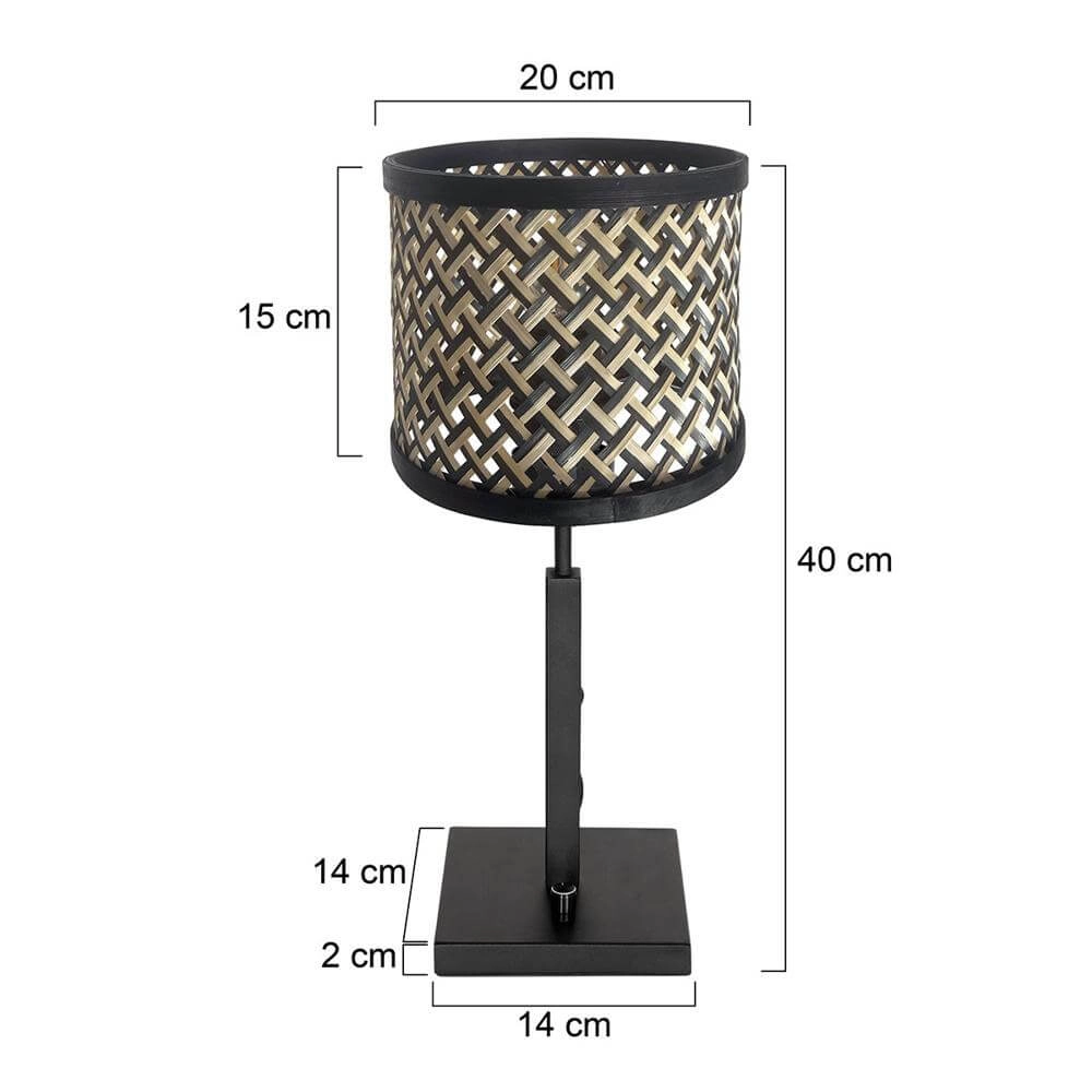 Table lamp Stang black with bamboo shade Steinhauer 8712746172065