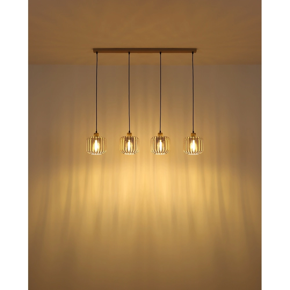 4-light pendant lamp Alfred sand brown Globo 9007371533619