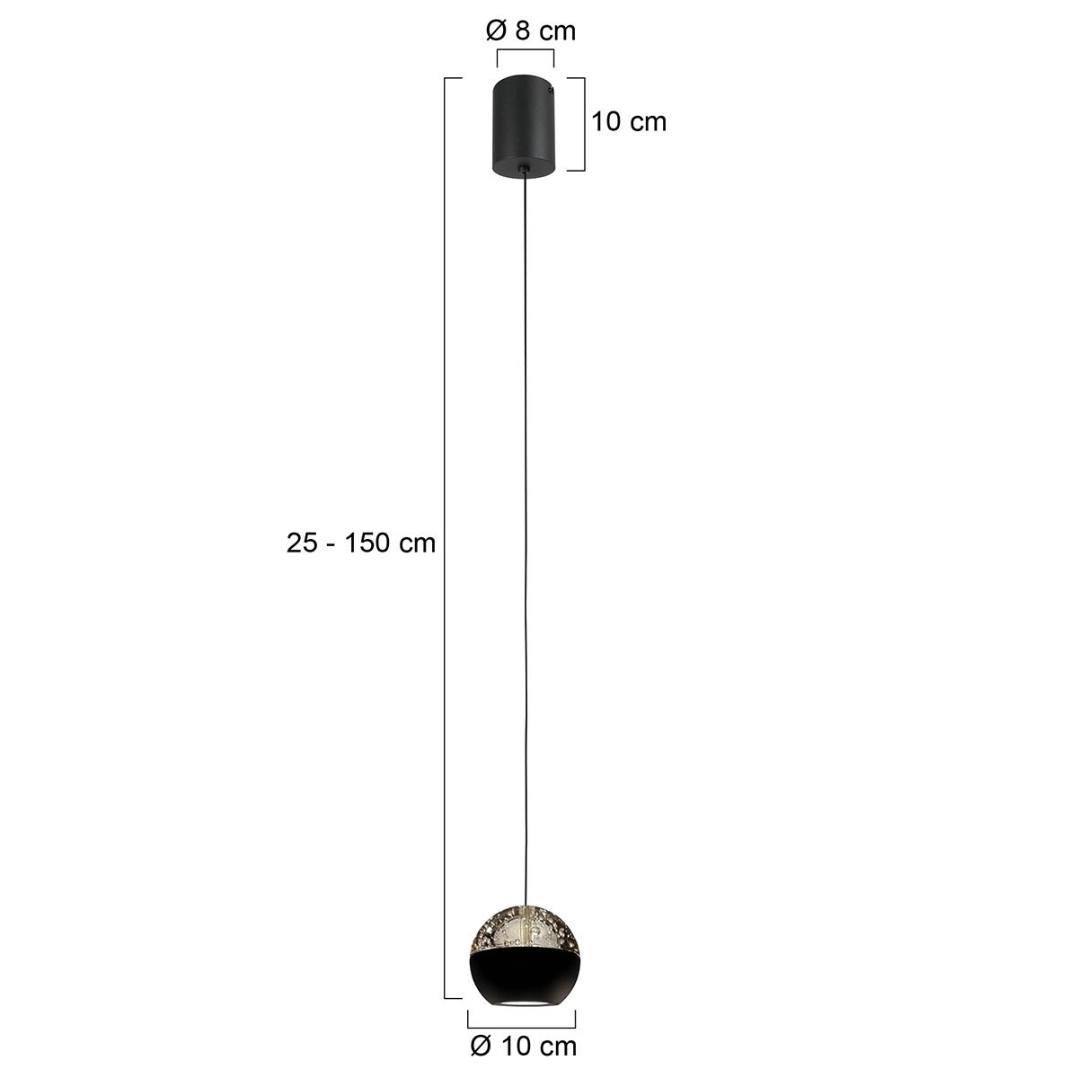 Led pendant Belluno Black Steinhauer 8712746183924