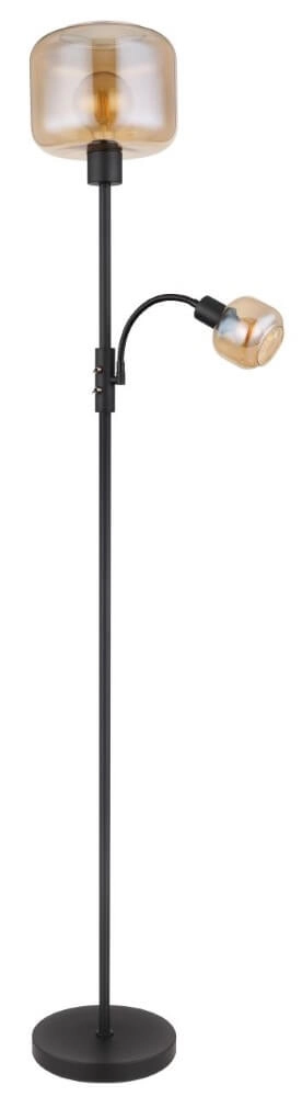 Black floor lamp Giuseppe Amber glass Globo 9007371441228
