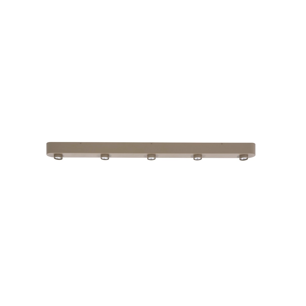 Strakke plafondlamp Bar 5-lichts zand bruin Lyora 8716803514843