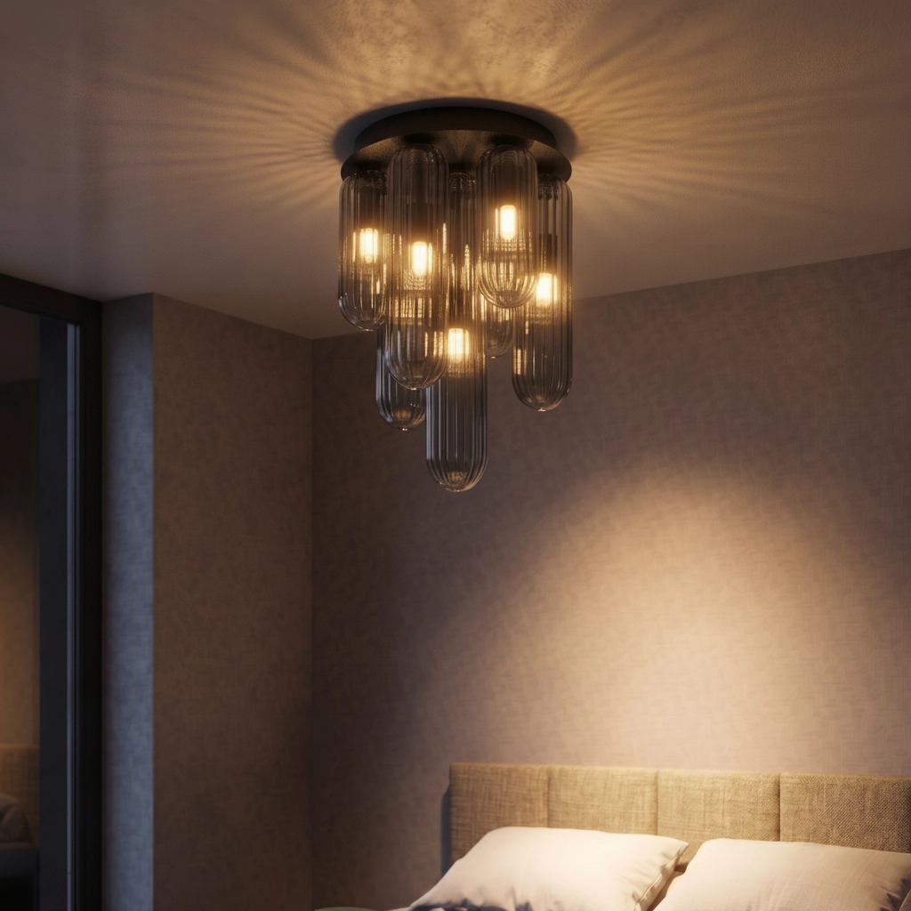 Design ceiling lamp Gustave black 7-lights