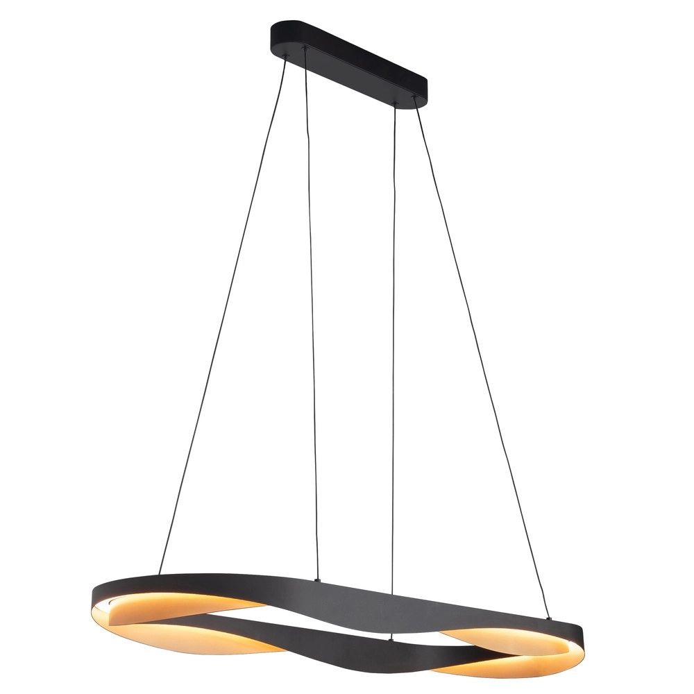 Design pendant lamp Ascoli black with gold 160cm