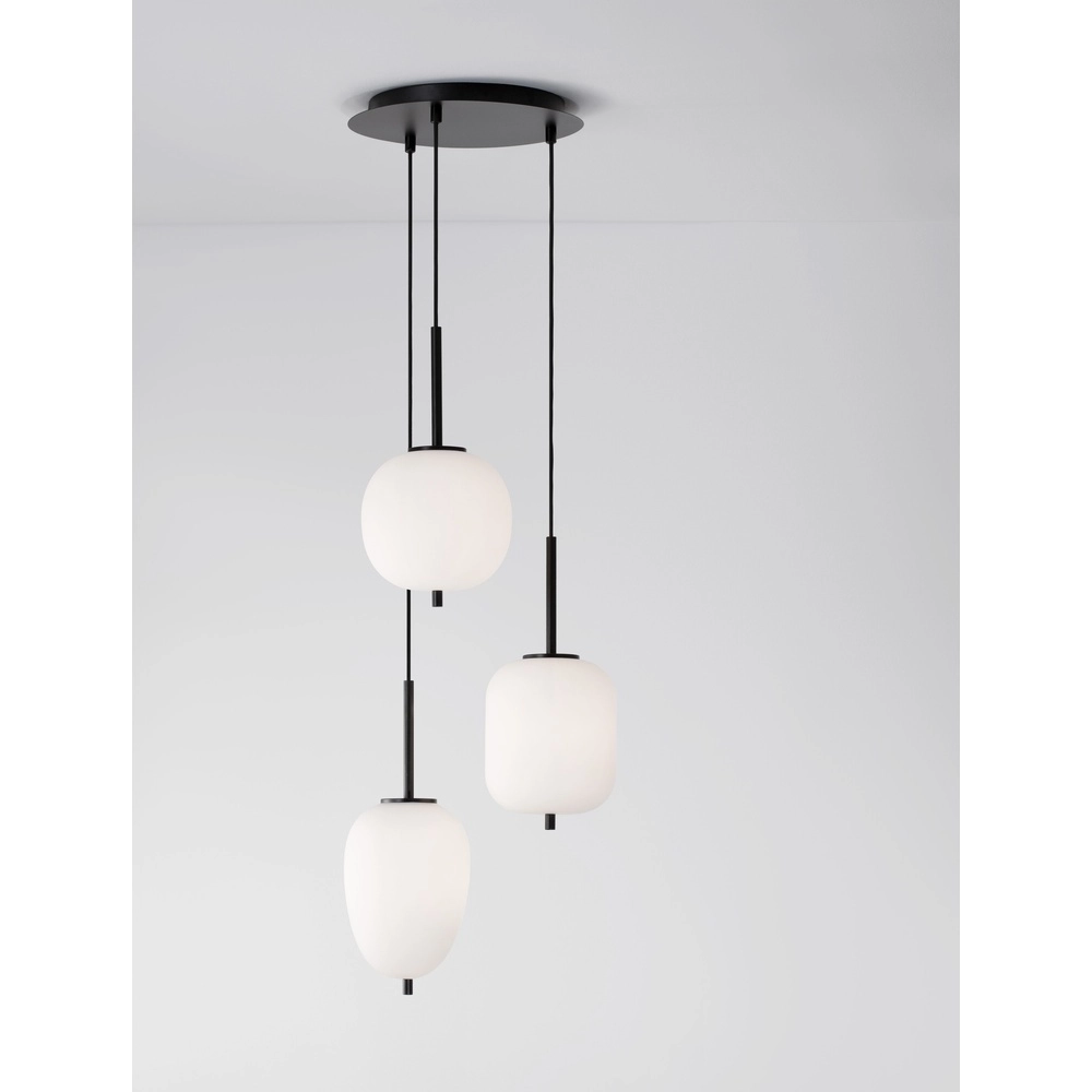 Pendant lamp Lato 3-light black with white Lyora 5212017434647