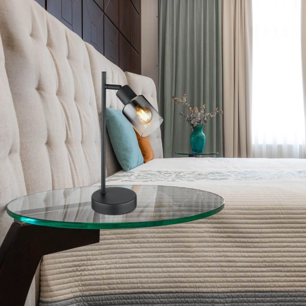 Table lamp Hubertus with smoke glass Globo 9007371446025
