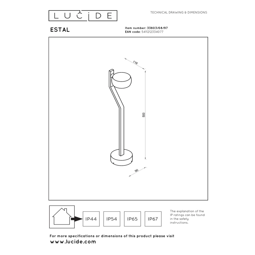 Garden lamp Estal Rusty brown Lucide 5411212334077