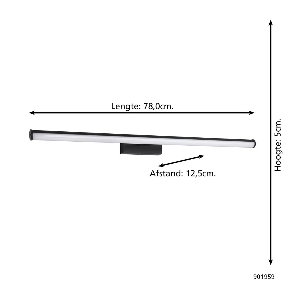 Mirror lamp Vadumi black 78cm Eglo 9008606353163