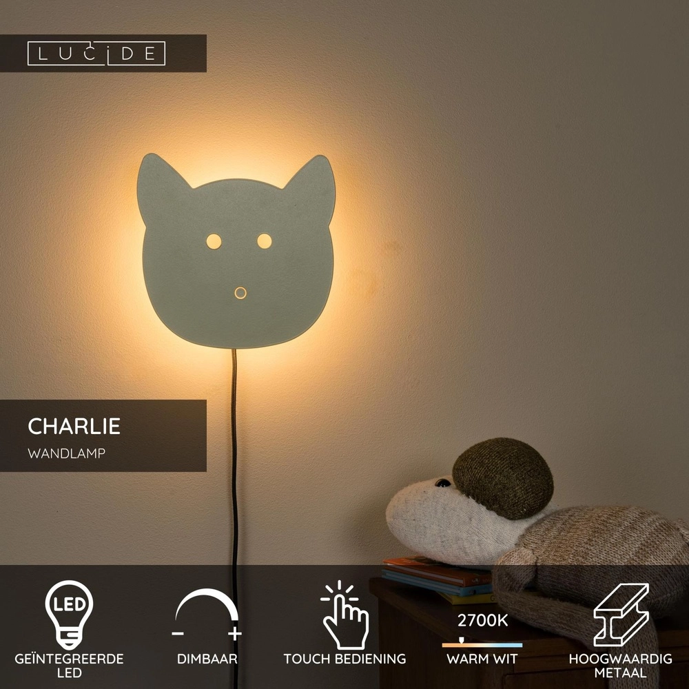 Children's room wall lamp Charlie Green Lucide 5411212441768