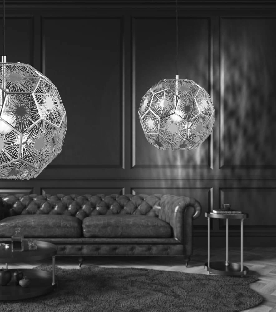 Gold design hanging lamp Skoura Ø 50cm Stars of Light 9002759397562