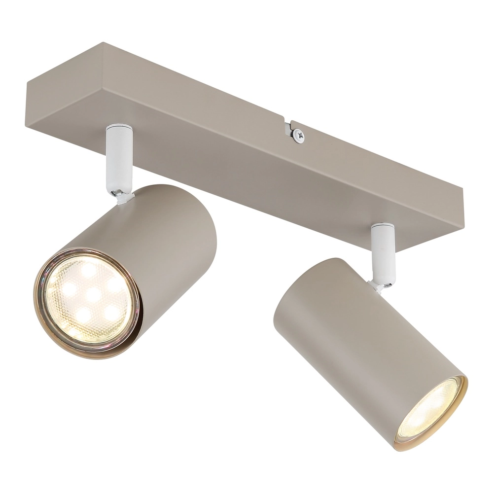 2-light ceiling spotlight Robby sand brown