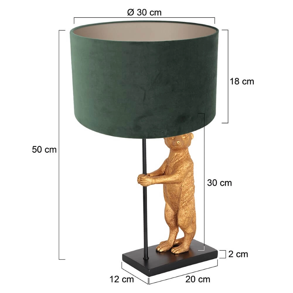 Table lamp Animaux with green velvet Steinhauer 8712746151824