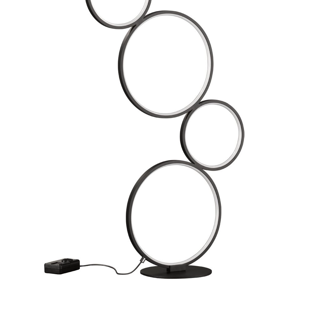 Floor lamp Rondo 5-ring black Trio 4017807423853