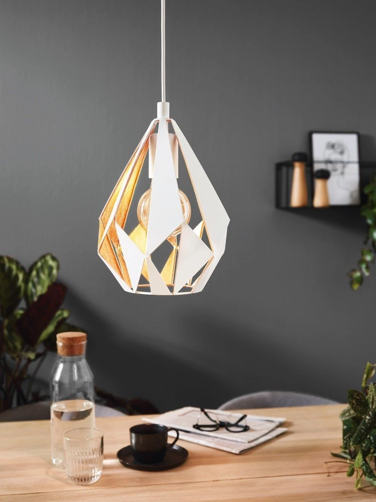 Pendant lamp Carlton 1 20cm white with gold Eglo 9002759430016