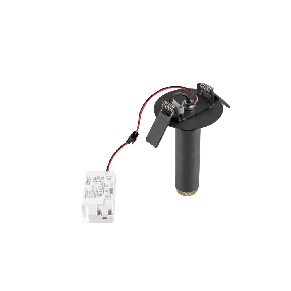 Recessed spotlight Grip! S black with gold 2700K SLV 4024163304825