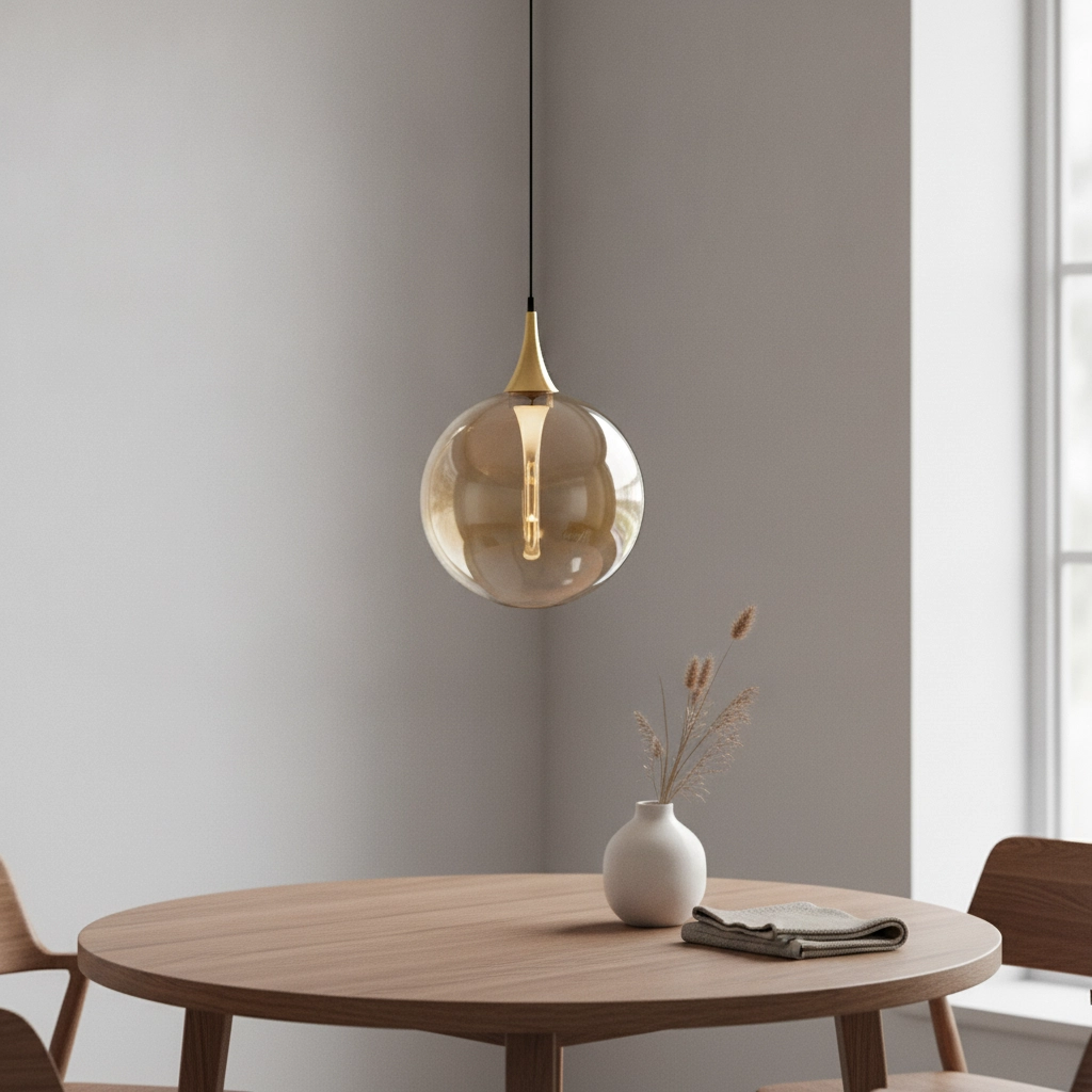 Pendant lamp Orenda Single amber glass