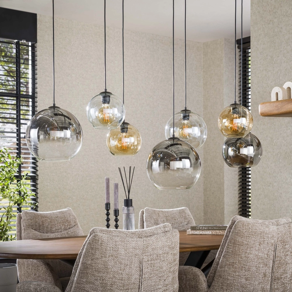 Pendant lamp with 7 glass shades Multi Lyora 8716803512276