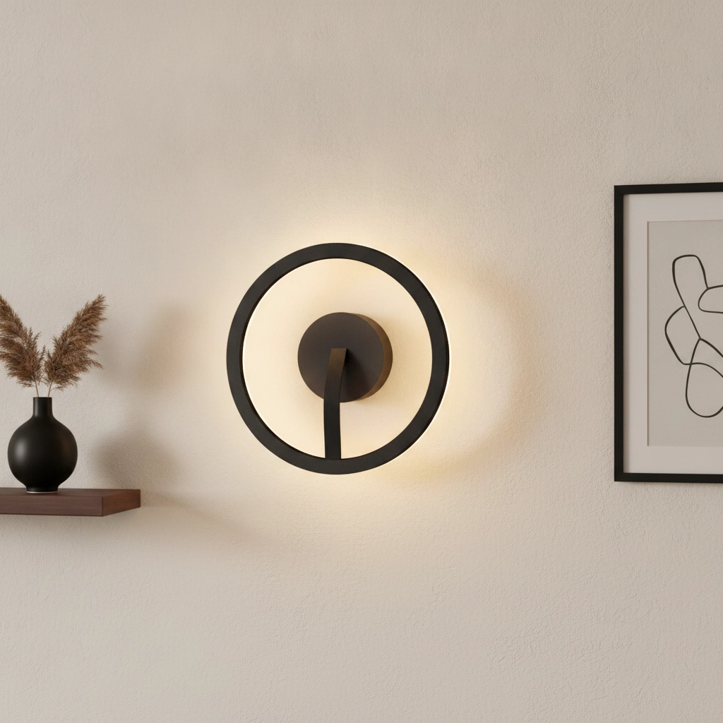 Black wall lamp Oregon Sleek design