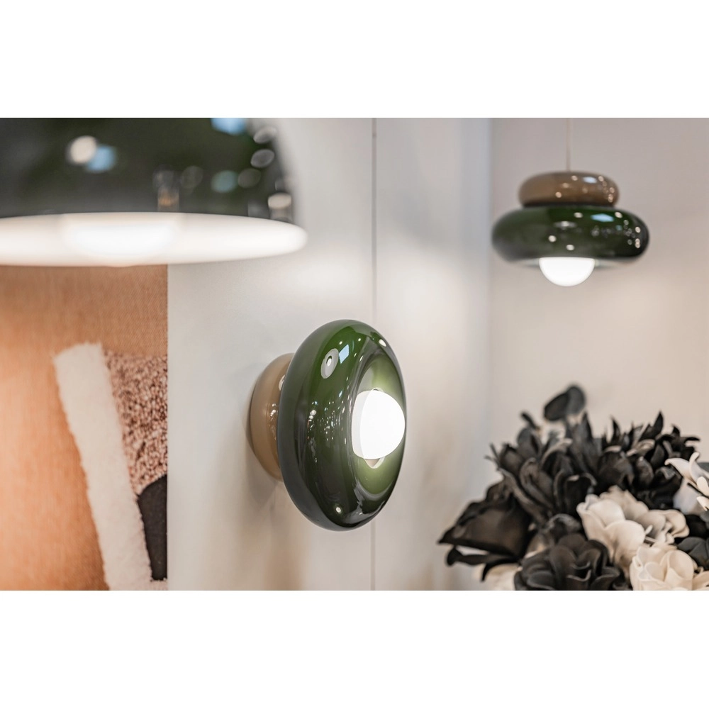 Design ceiling lamp Torchiarolo sand brown with green