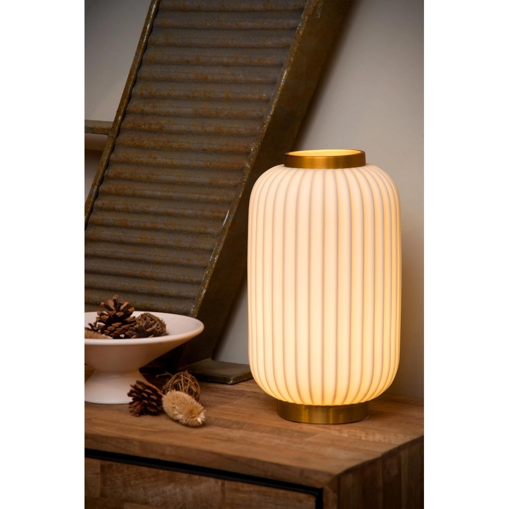 Design table lamp Gosse Gold with white Lucide 5411212134165