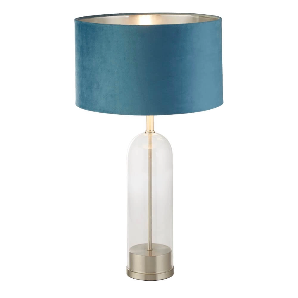 Unique table lamp Oxford with blue hood Searchlight 5053423256948