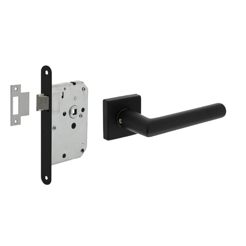 Complete door handle set Broome black