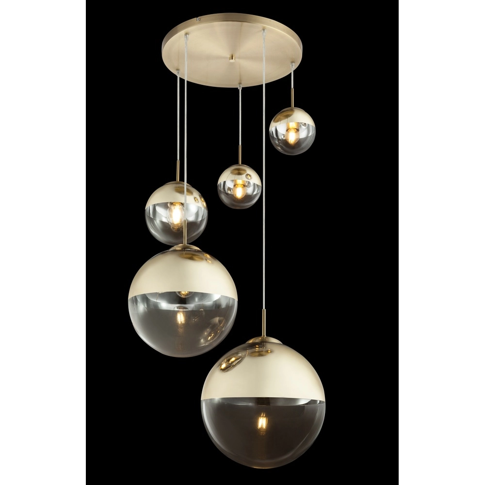 5-light pendant lamp Varus Gold Globo 9007371377466