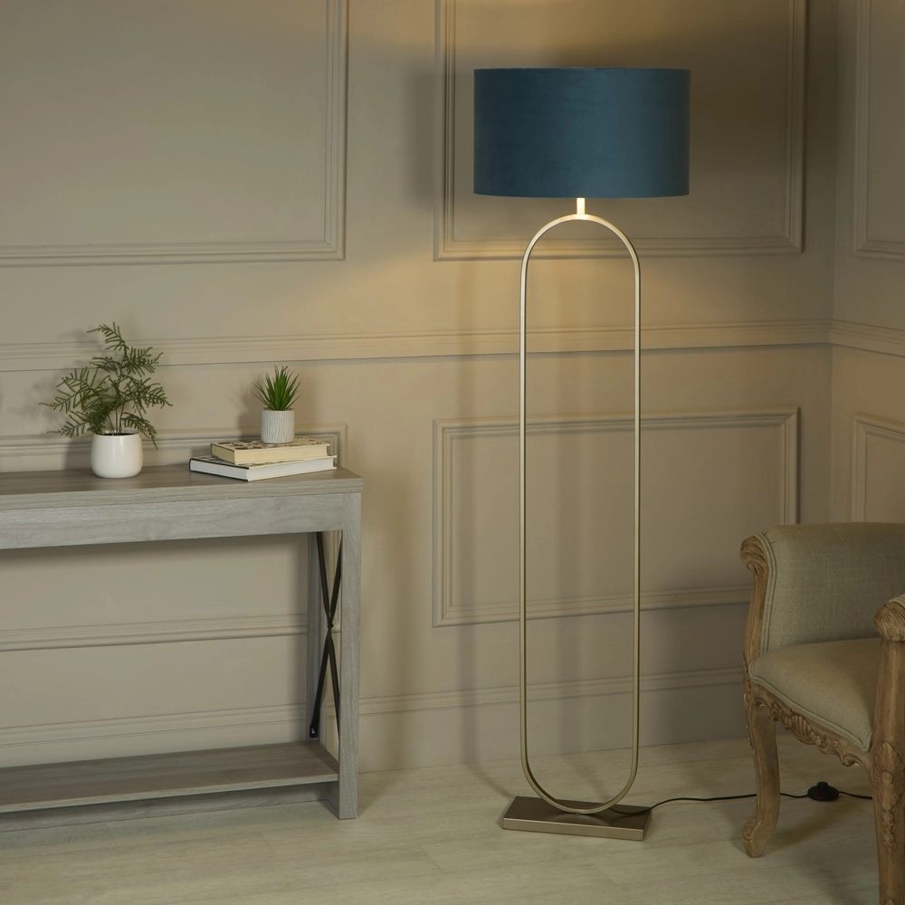 Floor lamp Modish bronze with green blue cap Searchlight 5053423307671