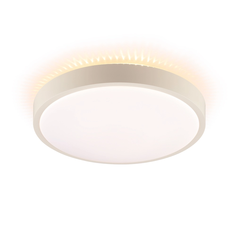 Ceiling light Solistra sand brown with white Ø 34,5cm