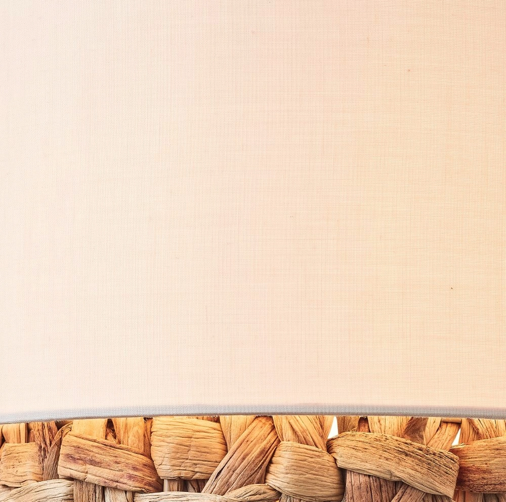Pendant lamp Waterlilly Rattan with white fabric Brilliant 4004353411922