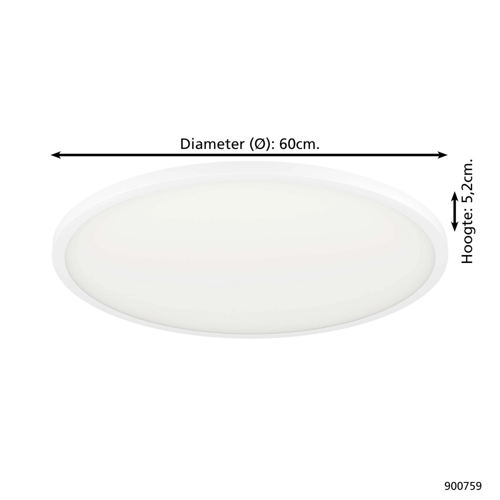 Smart Slim Ceiling Light Sarsina-Z Ø 60cm - white Eglo 9008606264056