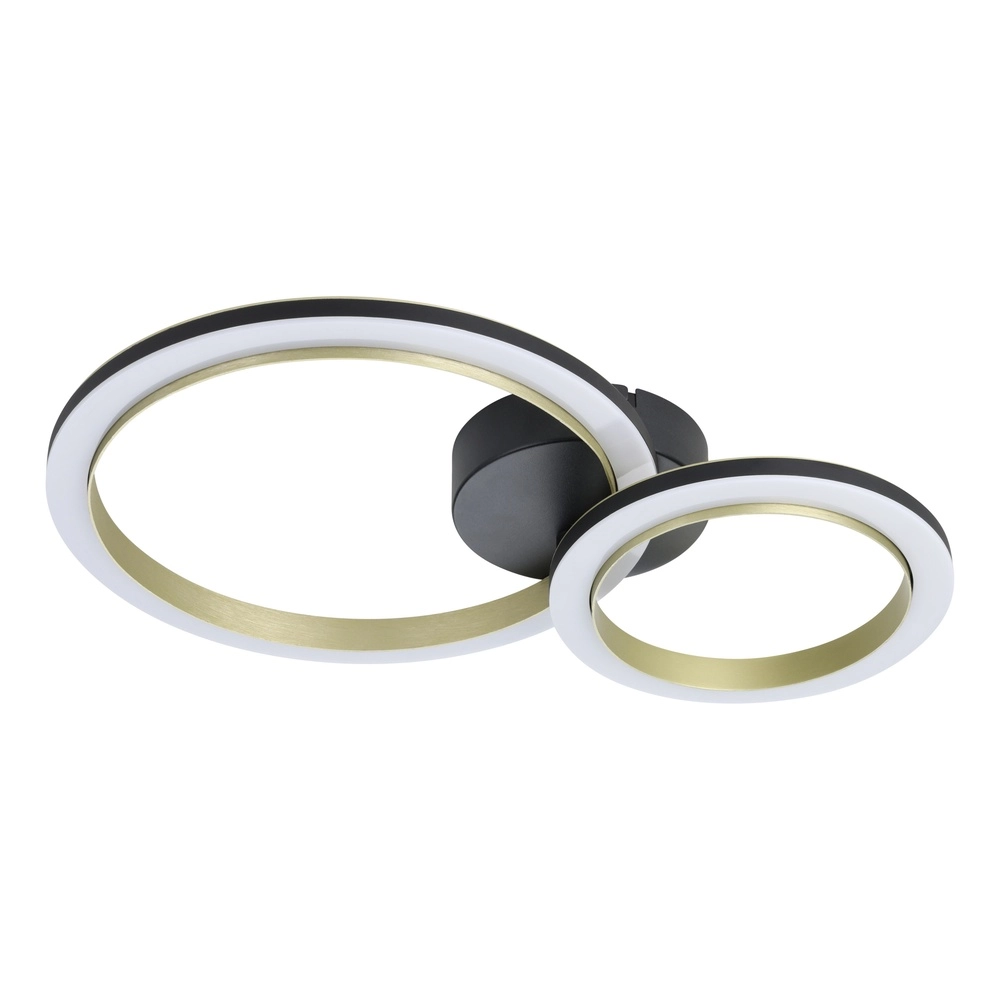 Smart ceiling light Calliera 42cm - black with gold - round