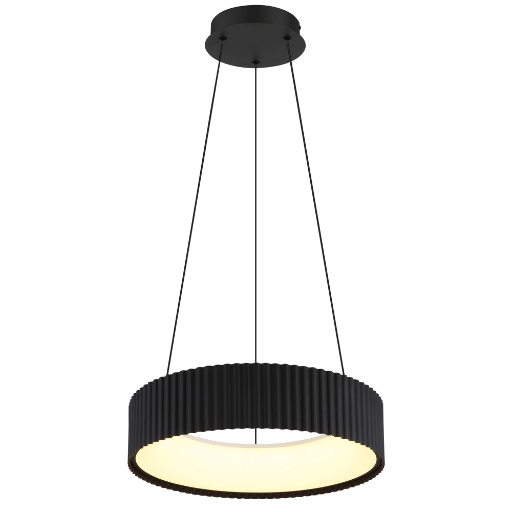 Design pendant lamp Kemp black Ø 46cm Globo 9007371569274