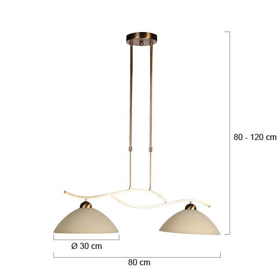 Classic pendant lamp Anthea 2-light bronze Steinhauer 8712746180206