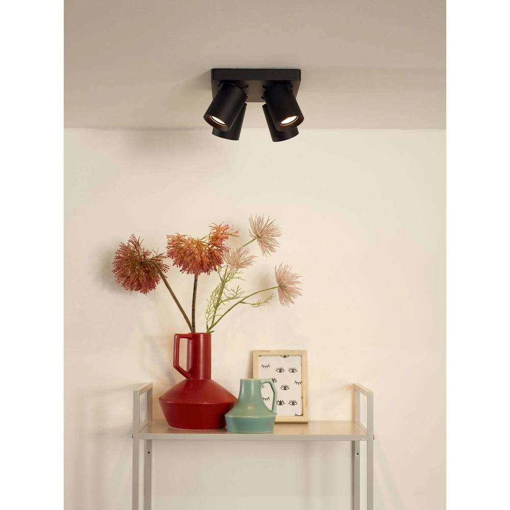Ceiling spotlight Nigel 4-light black Lucide 5411212092595