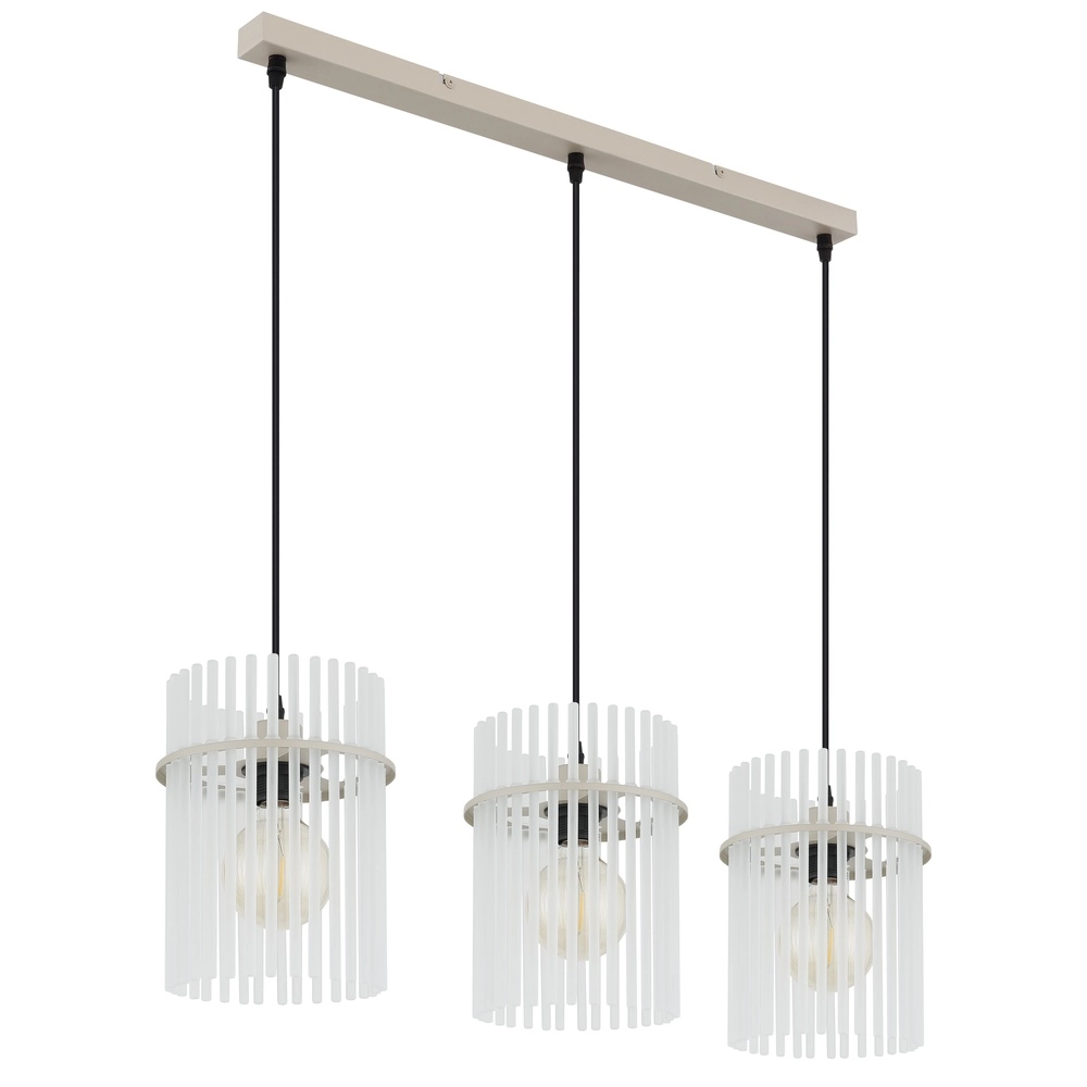 3-light pendant lamp Gorley sand brown with glass Globo 9007371566716