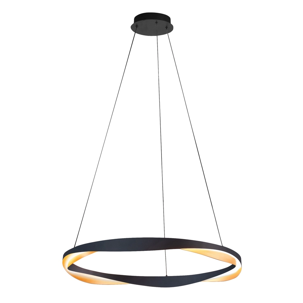 Design pendant lamp Ascoli black with gold Ø 85cm